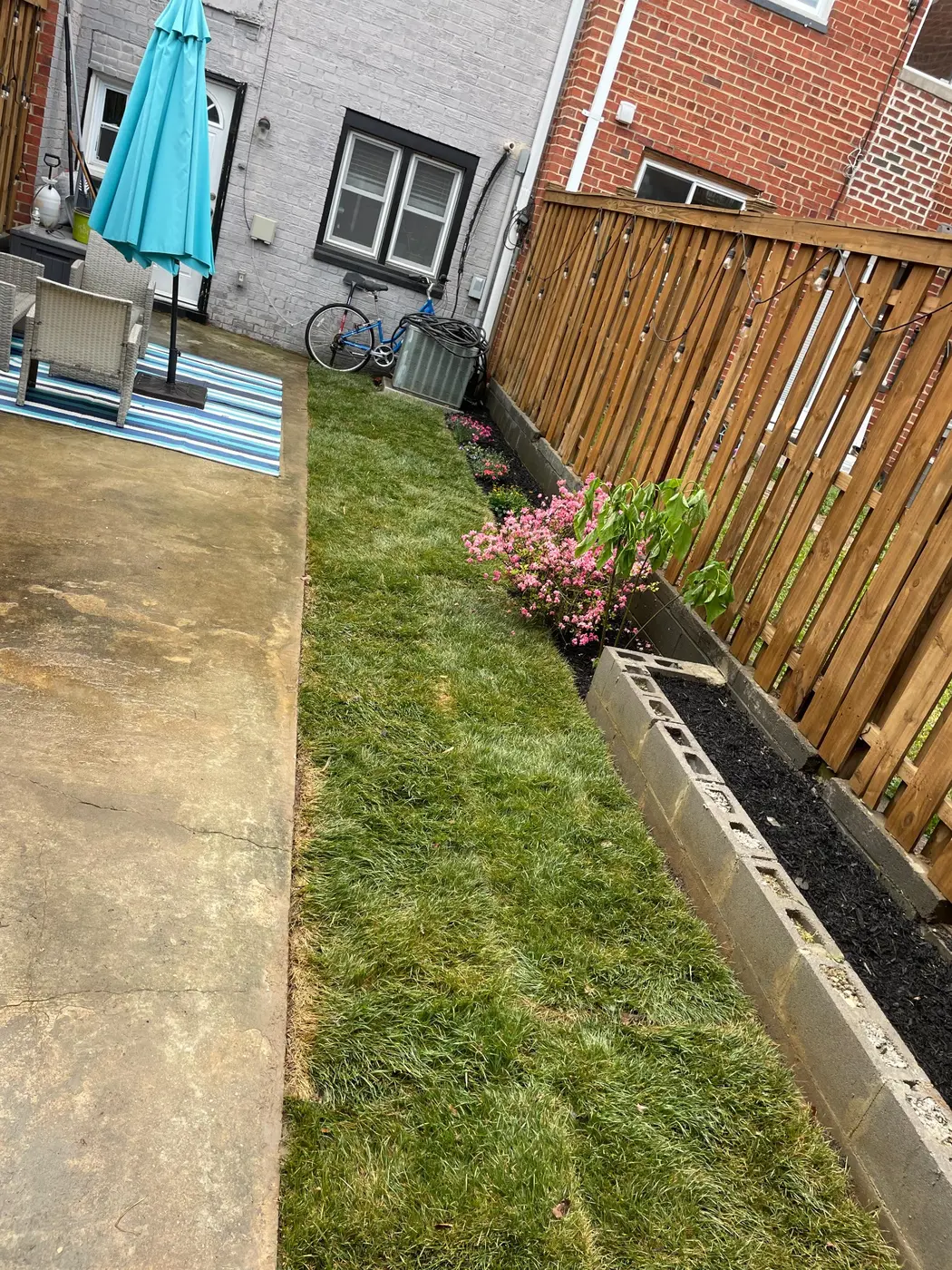 Finished patio and garden border