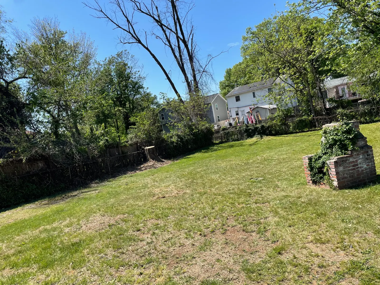 Yard before landscaping improvements